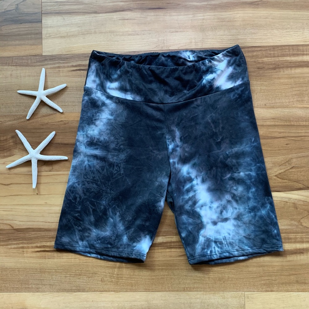 White Birch Women’s Gray Tie Dye Biker Shorts, Various Sizes Available